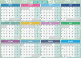 2024 Year Wall Planner - A1 Size (84.1cm x 59.4cm) 150GSM - Month by Month Style - Inc. Bank Holidays (UK) - Folded